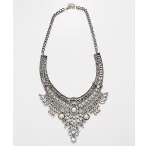Boho Fashion Statement Silver Necklace